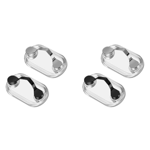 HASTHIP® 4PCS Magnetic Eyeglass Holder Glasses Specs Stainless Steel Name Tag Badge Sunglasses Clip Magnet Hook Pins onto Clothes to Keep Eyewear Safe Black Silver