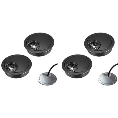 Serplex® 4PCS Metal Desk Grommets 2 Inch 50mm Zinc Alloy Metallic Cord Hole Cover Multi Cable Organizers Office Decorative for Power Cords Home TV Stands Tabletops