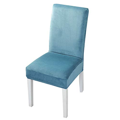 HASTHIP® Chair Cover Set of 6 for Dining Table -Washable Kitchen Chair Covers for Living Room Hotel Chairs Coveres Dining Room Stretch Covers-Aqua Blue