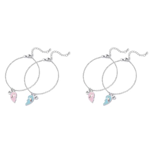 ZIBUYU® Bracelet Set for Women Lucky Unicorn Heart Stylish Best Friend Gifts Girls Kids BFF Jewelry Chain 4PCS