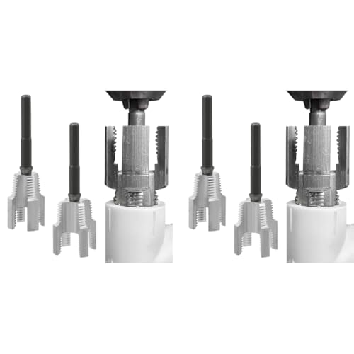 Serplex® 4PCS Pipe Threading Die Heads for Electric Drill Use 1/2 NPT 3/4 NPT Threader with Hex Shanks Aluminum Alloy Plumbing