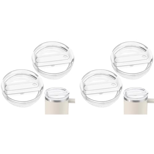 HASTHIP® 2 Pack 40 OZ Tumbler Lid Replacement Fit for Stanley Cup, Fashion Leaking Proof Stanley Cup Lids Spill Proof Tumbler Covers Fit Tumbler Lids with Straw Hole (Clear) 2 PCS