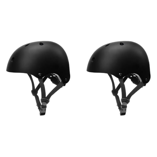 Proberos® Adjustable Abs Shell Safety Cycling Helmet Protective Suitable for Youth Adult Kids Black 2 PCS