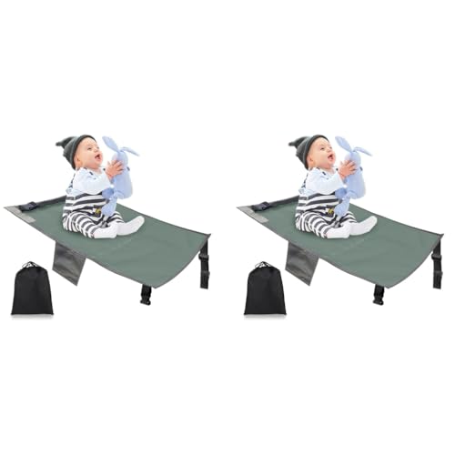 HASTHIP® Airplane Footrest for Kids Toddler Travel Bed Foot Hammock for Baby with Anti-Slip Design Seat Extender Portable Travel Accessories 79 x 44cm Grey 2 PCS