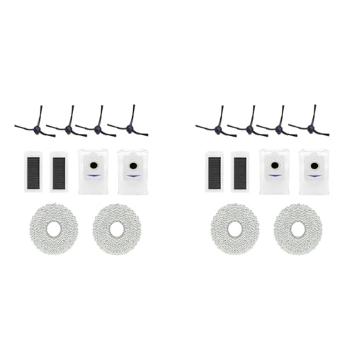 HASTHIP® Replacement Vacuum Cleaner Accessories for Ecovacs Deebot, Includes 2 HEPA Filters, 2 Dust Bags, 2 Mop Pads, 4 Side Brushes, Universal Fit for X5 Pro, X5 Omni, 2 PCS