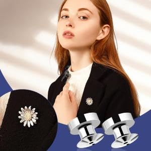 HASTHIP Pin Backs for Enamel Pins with Magnet Locking Clasp | 10pcs Metal Fridge Use