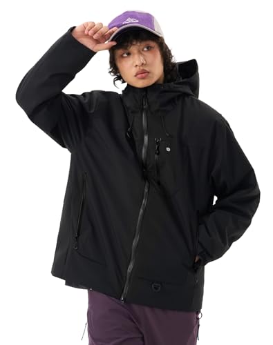 Venzina® Men's Waterproof Rain Jacket-Lightweight Windbreaker with Color Block Design, Breathable for Urban Outdoor, Daily Commuting I Fashion Unisex Couple Jacket, Peacock Blue-L