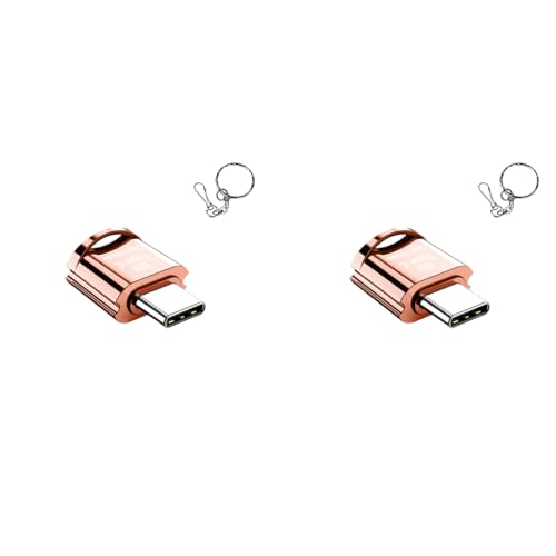 Verilux® Micro SD Card Reader Mini Type C TF with Keychain USB to SD SDHC SDXC OTG Memory Compatible Laptops MacBook 2PCS