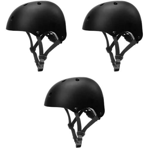 Proberos® Adjustable Abs Shell Safety Cycling Helmet Protective Suitable for Youth Adult Kids Black 3 PCS
