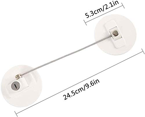 ZIBUYU Refrigerator Key Lock for Home and Office Safety with 20cm Adjustable Cable featuring Zinc Alloy Body and 304 Stainless Steel Core