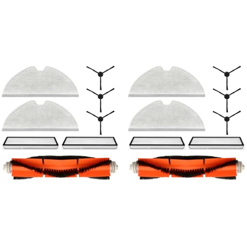 HASTHIP® Replacement Vacuum Cleaner Accessories for Dreame D9 Max with 1 Main Brush 3 Side Brushes 2 Mop Cloth 2 Filters Universal Spare for D9 Pro L10 Pro 2 PCS