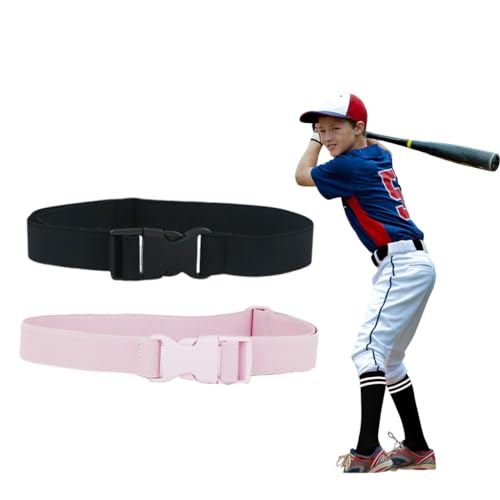 SNOWIE SOFT 2Pcs Kids Belts Elastic Waist Belt Quick Release Kids Waist Belt Uniform Belt Waist for Boys Girls Sport Waist Belt for Baseball Softball
