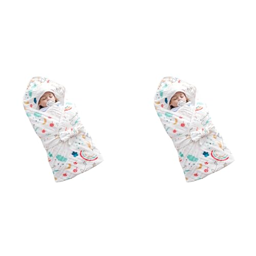 SNOWIE SOFT® Muslin Towel for New Born Baby Ultra Cotton Swaddle Wrap Absorbent Bath Cute Cartoon Shower Gift Girls Boys 90x90cm 2 PCS