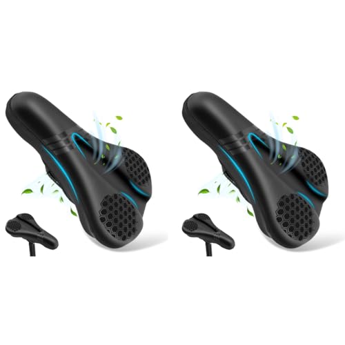 Proberos® Bicycle Soft Saddle Foam Seat Cover Thick Padding Superior Comfort Advanced Gel Cushion Waterproof Anti-Slip for Mountain Road City Bike White 2PCS