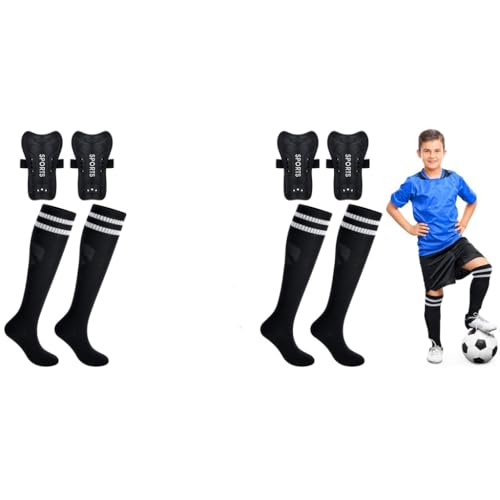 Proberos® Soccer Shin Guards and Socks for Toddler Kids Youth Lightweight Pads Protective Gear for 5-10 Years Old Children 2 PCS