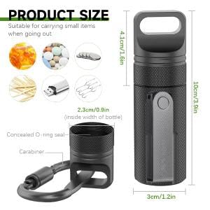 ZORBES Portable Pill Box for Travel and Outdoor Use with Waterproof Tight Seal 3.94 in | Aluminum Alloy 2PCS