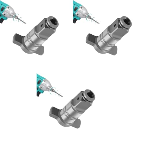 Serplex® Magnetic Converter Attachment 1/2Inch Square Drive to 1/4Inch Hex Female Socket Adapter Assembly Drill Housing for Power Wrench Universal Fit Tool Bit Sleeve 3PCS