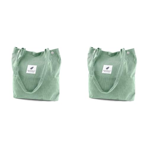 PALAY® Tote Bags For Women Corduroy Solid Color Large Capacity Handbags Stylish Shoulder Bag School Work Shopping Travel Daily Use 2 PCS