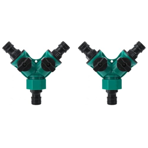HASTHIP® 2 Pcs Splitter 2 Way for Tap and Garden Irrigation 3 Way Valve with Separate Switch Suitable for 1/2 inch Water Connectors