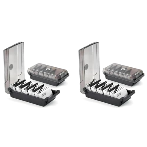 Climberty® Large Capacity Business Card Storage Case with 5 Compartments 40PCS AZ Index Tabs Organizer Credit Card Holder File for 500 Business Cards 24cm x 12cm x 7.5cm