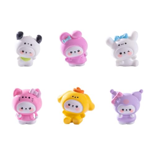 HASTHIP® 6 Pieces Fairy Wild Garden Accessories Sanrio Small Ornaments Flower Pot Bonsai Craft Decoration Miniature Outdoor Statue-Multicolor