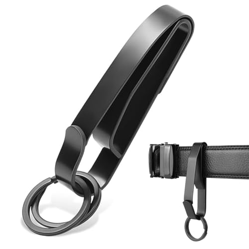 Proberos Keyring Buckle, with 2 Keyrings Stainless Steel Fashion Metal Mirroring Keyring Buckle Quick Release Keyring Buckle, Fob Key Heavy Duty Keychain for Belt, Bag, Backpack