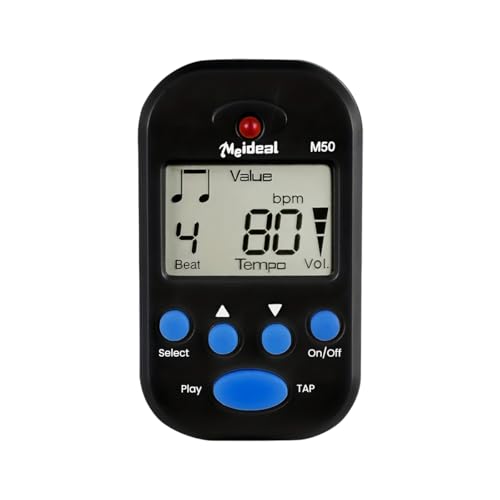 HASTHIP® Digital Guitar Metronome Clip-on Electric LCD Metronome Instrument Guitar Metronome with 3.5mm Earphone Jack, Battery Operated, Speed & Volume Adjustable, Button Control, No Battery Included
