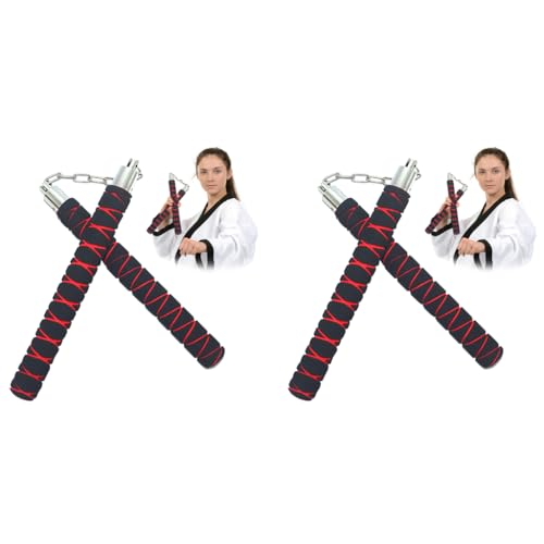 Optifit® 11 Inch Foam Padded Nunchucks for Kids Adults Lightweight Durable PVC Stainless Steel Core Nunchaku for Karate Martial Arts Safe Beginner Friendly Practice Tool 2PCS
