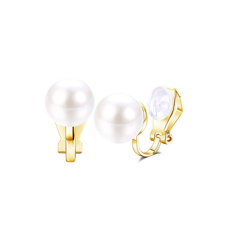 SANNIDHI® 3 Pairs Cubic Zirconia Clip on Earring Women Hypoallergenic Comfortable Non Pierced Stud Earrings for and Dance Competitions, Clip-on Earrings Silver Gold