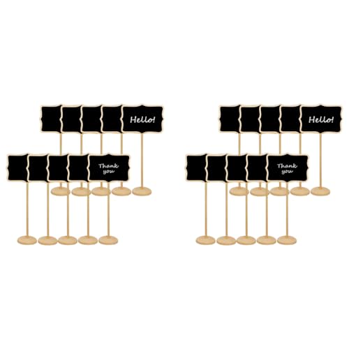 Climberty® 20PCS Mini Chalkboard Sign Stands Writable Message Labeling Signs for Buffet Food Decorative Nameplates with Wooden Base Catering Wedding Party Festivals 3.3x2.4 inch