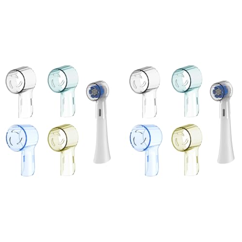 HANNEA® 8PCS Toothbrush Head Dustproof Cover for Oral B iO Series Electric Toothbrush Tip Cover Transparent Plastic Electric Toothbrush Tip Covers Travel Dustproof Electric Toothbrush Tip Covers