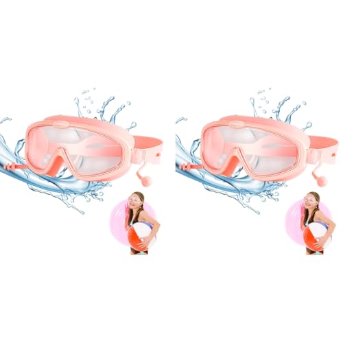 Proberos® Swimming Goggles for Kids New Big Frame Leakproof Air Tight Anti-Fog with UV Protection Adjustable Strap Swim Pool Accessories Boys Girls Age 6-14 2PCS