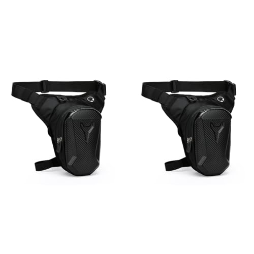 STHIRA® Motorcycle Waist Drop Leg Bag Waterproof Hard Shell Storage Double Layer Zippered Waist 2PCS