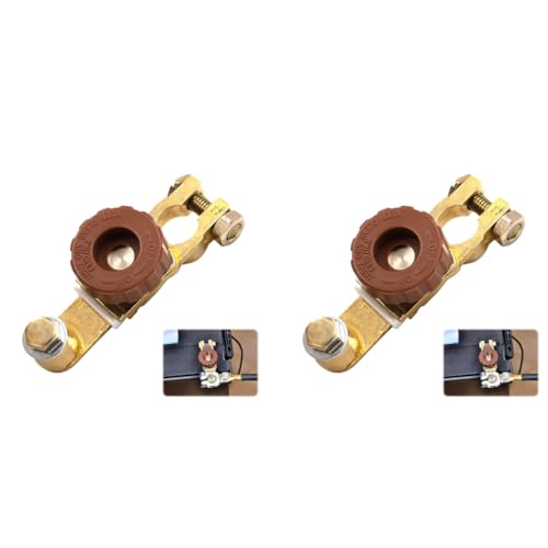 STHIRA® Disconnect Switch Universal 12V 125A Negative Battery Quick Disconnection Twist-knob Cut Off for Car Truck Marine RV Electrical Equipment Pure Copper 2PCS