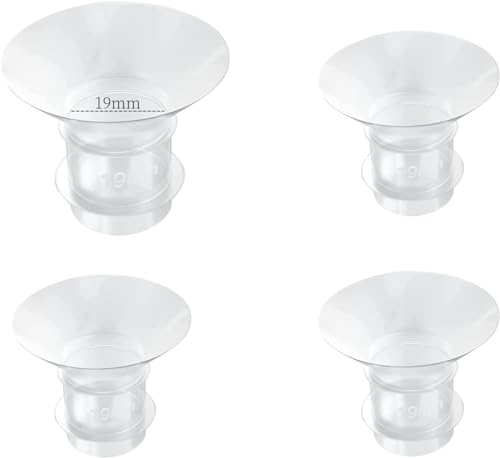 SNOWIE SOFT® 4pcs Breast Pump Accessories for Breast Pump, 21mm Flange Inserts Suit for Medela, Spectra 24mm Shields/Flanges, Breast Shields, Shaped Around You for Comfortable and Efficient Pumping