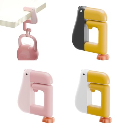 HASTHIP® Portable Duck Shaped Detachable Non-Slip Folding Table Hook – No Drill Purse Hanger & Bag Clamp for School/Office Desk Storage & Organization