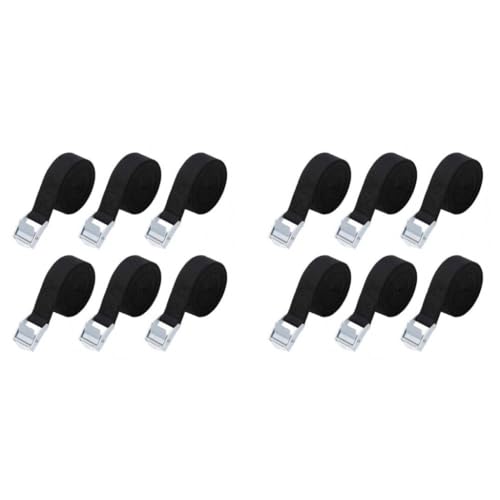 HASTHIP® 6 Pack Tie Down Straps Heavy Duty Lashing Adjustable Cam Buckle with Metal for Motorcycle Cargo Trucks Trailer Luggage 2.5m 2PCS