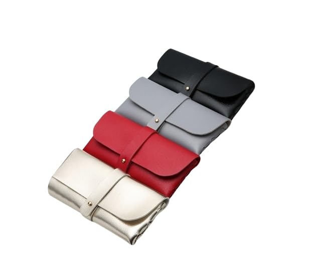 HASTHIP® Portable Leather Glasses Case Anti-Pressure Glasses Bag Coin Purse Storage Bag Suitable for Men and Women