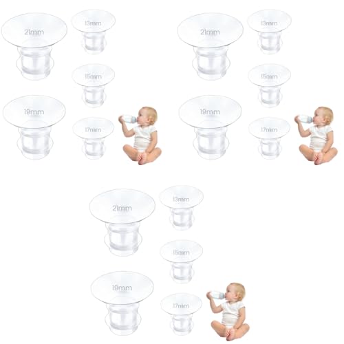 SNOWIE SOFT® 15PCS Breast Pump Accessories for Breast Pump, Flange Inserts Suit for Medela, Spectra 24mm Shields/Flanges, Breast Shields, Shaped Around You for Comfortable and Efficient Pumping