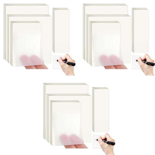 HASTHIP® 400 Sheet Transparent Self-Adhesive Clear Sticky Notes 4 Sizes White 1200PCS