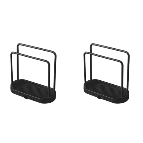 HASTHIP® Kitchen Dish Cloth Rack Countertop Dual Row Dry Hand Towel Holder Sink Organizer Sponge Drain with Removable Drip Tray 2PCS