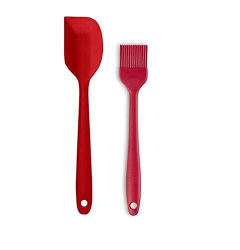 ZIBUYU® (2 Pieces) Silicone Baking Brush and Spatula Basting Pastry Brush Kitchen Aid Silicone with Metal Core Heat Resistant