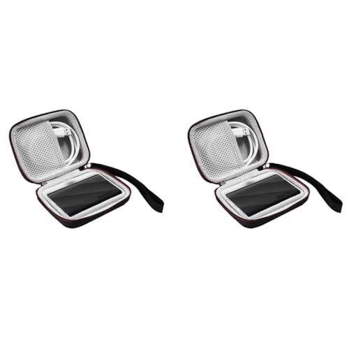 Zeitel® Hard Carrying Case for Samsung T9 Portable Solid State Drives 1TB 2TB 4TB Storage EVA Waterproof SSD Travel Bag Accessory with Handstrap No Included Black 2PCS