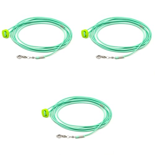 ZIBUYU® 6.6ft Parrot Leash Bird with 6.5mm Metal Feet Loop Elastic Adjustable Buckle Wrist Attachable for Budgerigars Cockatiels 3PCS
