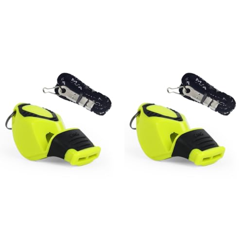 Proberos® Whistle for Coach Sports with Lanyard High Pitch Football Boxing Referee Gym Teacher Competition Green 2PCS