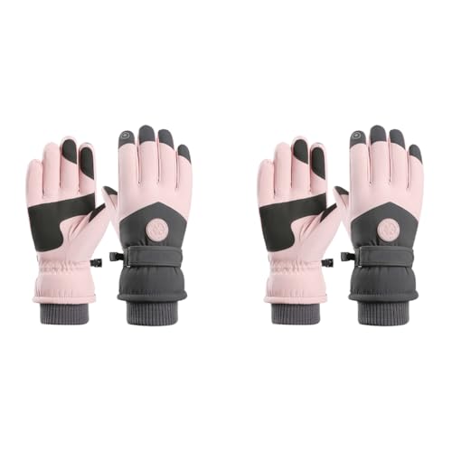 GUSTAVE® Winter Gloves for Women Warm Splashproof Windproof Riding Touch Screen Finger Anti-Slip Design Ski Bike Gloves 2PCS