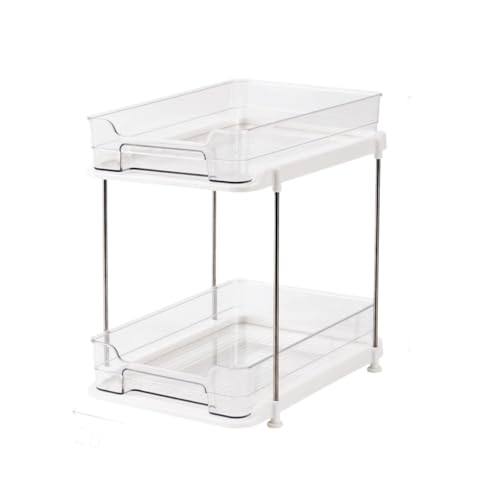 Supvox® 2 Tier Pull Out Under Sink Organizers and Storage for Bathroom or Kitchen for Bathroom Vanity Counter Pantry with Drawers