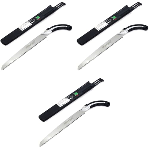 Optifit® Hand Saw Gardening Pruning Powered With Blade Protective Sleeve 13.7 Inches Sk5 Steel Densed Teeth Multi Purpose For Sawing Branches 3PCS