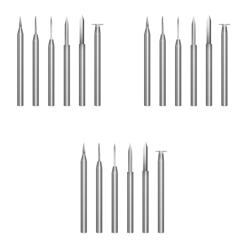 Serplex® 18PCS Stainless Steel Detail Carving Bits for Rotary Tool 2.35mm Shank Versatile Pointed Needle Tips Set Universal Engraving Drill for DIY Wood Craft Woodworking Polishing