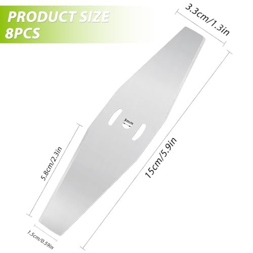 HASTHIP® 10 PCSMetal Lawn Mower Saw Blades 6 inches Replacement Stainless Steel Straight-edge for Most Lawnmowers